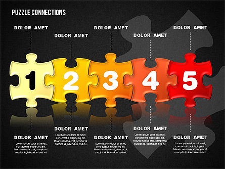 숫자가있는 조각 퍼즐, 슬라이드 12, 01696, 퍼즐 도표 — PoweredTemplate.com