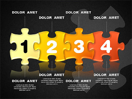 숫자가있는 조각 퍼즐, 슬라이드 13, 01696, 퍼즐 도표 — PoweredTemplate.com