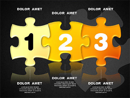 Puzzelstukjes met nummers, Dia 14, 01696, Puzzeldiagrammen — PoweredTemplate.com