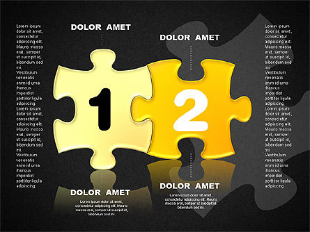 Pièces de puzzle avec des nombres, Diapositive 15, 01696, Schémas puzzle — PoweredTemplate.com