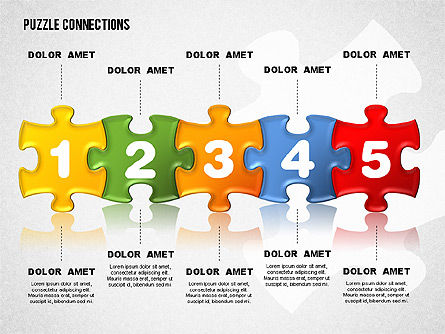 Puzzle Pieces with Numbers, Slide 4, 01696, Puzzle Diagrams — PoweredTemplate.com
