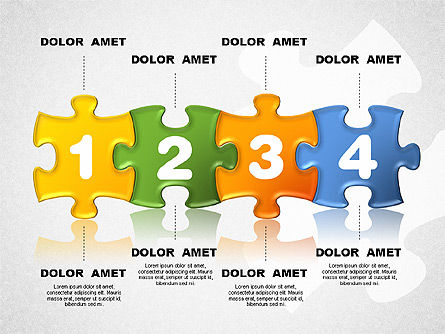 Piezas del rompecabezas con números, Diapositiva 5, 01696, Diagramas de puzzle — PoweredTemplate.com