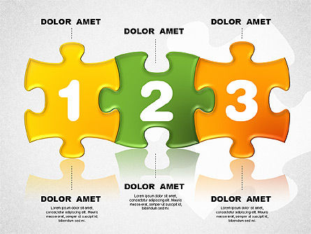 Puzzelstukjes met nummers, Dia 6, 01696, Puzzeldiagrammen — PoweredTemplate.com