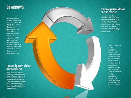 Formas de flechas tridimensionales, Diapositiva 11, 01699, Formas — PoweredTemplate.com