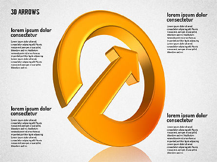 Formas de flechas tridimensionales, Diapositiva 8, 01699, Formas — PoweredTemplate.com