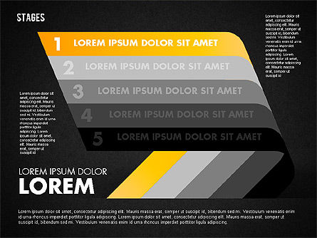 Cinque tappe, Slide 11, 01700, Diagrammi Palco — PoweredTemplate.com