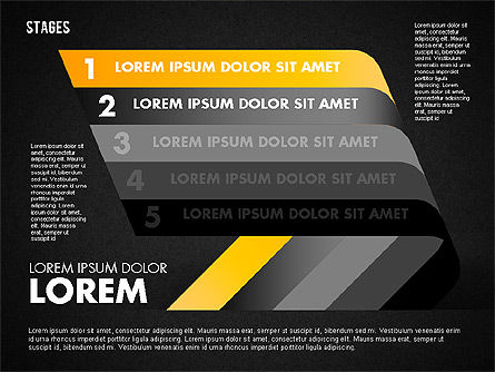 Cinque tappe, Slide 12, 01700, Diagrammi Palco — PoweredTemplate.com
