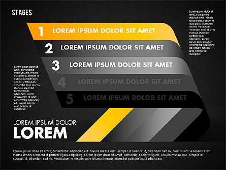 Lima Tahap, Slide 13, 01700, Diagram Panggung — PoweredTemplate.com