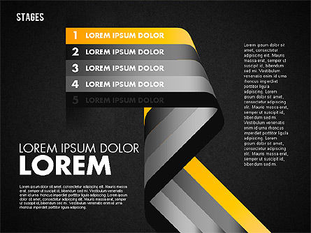 Cinq étapes, Diapositive 19, 01700, Schémas d'étapes — PoweredTemplate.com