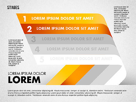 Cinco etapas, Diapositiva 2, 01700, Diagramas de la etapa — PoweredTemplate.com