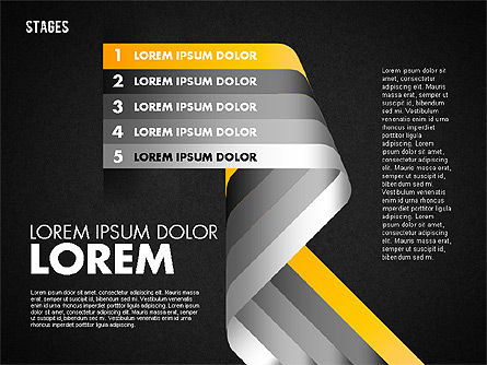 Cinq étapes, Diapositive 20, 01700, Schémas d'étapes — PoweredTemplate.com