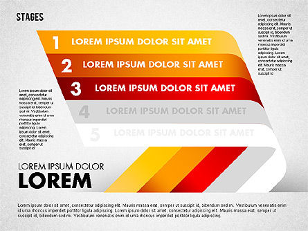 Cinco etapas, Diapositiva 3, 01700, Diagramas de la etapa — PoweredTemplate.com