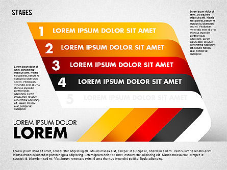 Cinq étapes, Diapositive 4, 01700, Schémas d'étapes — PoweredTemplate.com