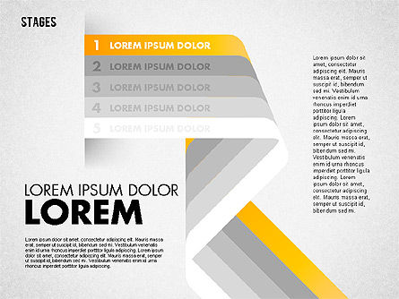 Cinq étapes, Diapositive 6, 01700, Schémas d'étapes — PoweredTemplate.com