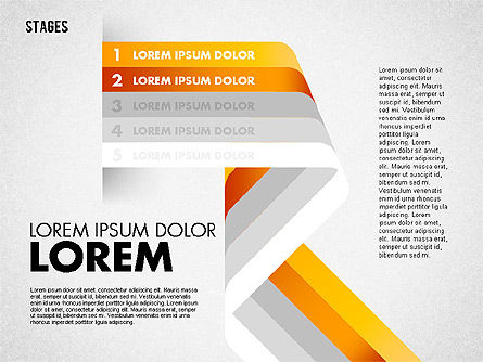 Cinq étapes, Diapositive 7, 01700, Schémas d'étapes — PoweredTemplate.com