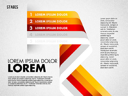 5 단계, 슬라이드 8, 01700, 단계 도표 — PoweredTemplate.com