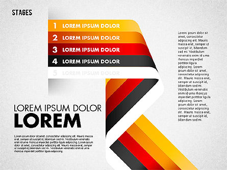 Cinco etapas, Diapositiva 9, 01700, Diagramas de la etapa — PoweredTemplate.com