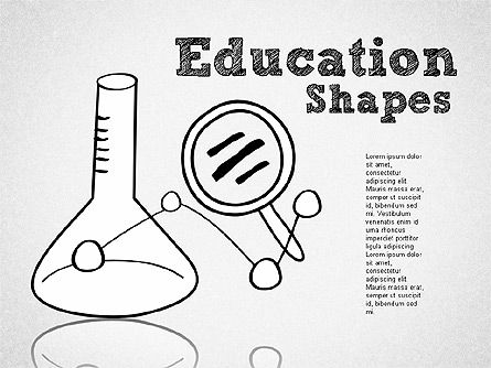 Formas de educación de estilo dibujado a mano, 01702, Diagramas y gráficos educativos — PoweredTemplate.com