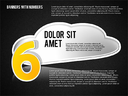 Cloud and Numbers Stickers, Slide 14, 01704, Shapes — PoweredTemplate.com