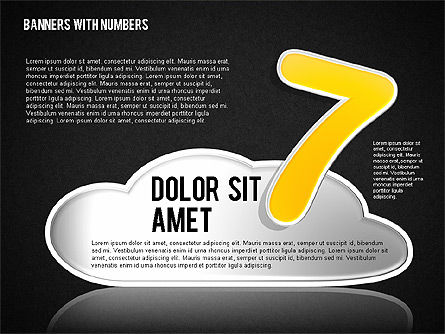Cloud e números adesivos, Deslizar 15, 01704, Formas — PoweredTemplate.com
