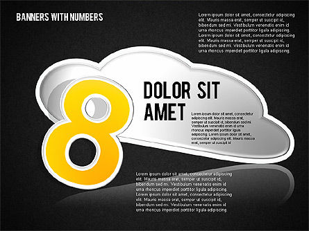 Cloud and Numbers Stickers, Slide 16, 01704, Shapes — PoweredTemplate.com