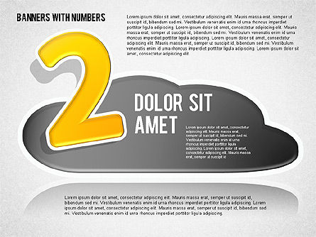 Stiker Awan Dan Nomor, Slide 2, 01704, Bentuk — PoweredTemplate.com