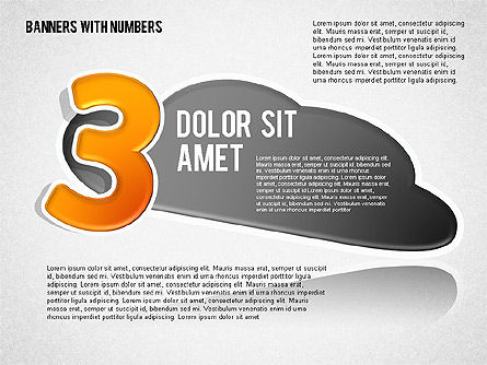 雲と数字のステッカー, スライド 3, 01704, 図形 — PoweredTemplate.com