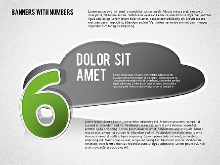 Cloud and Numbers Stickers, Slide 6, 01704, Shapes — PoweredTemplate.com