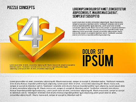 Quatre pièces de puzzle, Diapositive 8, 01707, Schémas puzzle — PoweredTemplate.com
