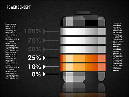 Concept de charge de la batterie, Diapositive 11, 01708, Schémas d'étapes — PoweredTemplate.com