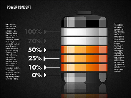 Concept de charge de la batterie, Diapositive 12, 01708, Schémas d'étapes — PoweredTemplate.com