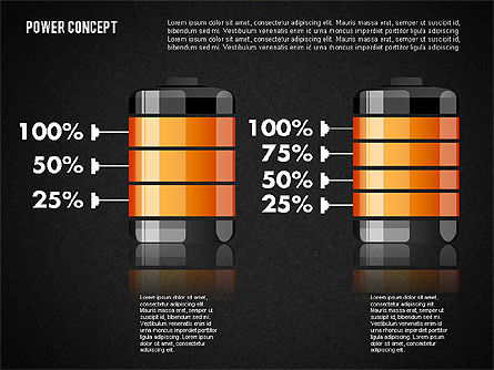 Concept de charge de la batterie, Diapositive 16, 01708, Schémas d'étapes — PoweredTemplate.com