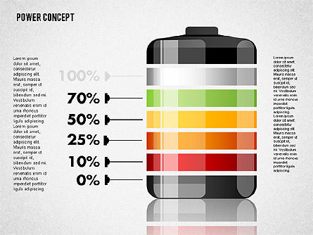 Concept de charge de la batterie, Diapositive 5, 01708, Schémas d'étapes — PoweredTemplate.com