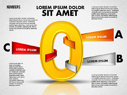 Numeri con tag forme, Modello PowerPoint, 01714, Forme — PoweredTemplate.com