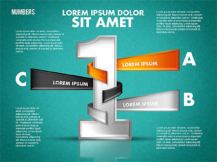 Números con formas de etiquetas, Diapositiva 12, 01714, Formas — PoweredTemplate.com
