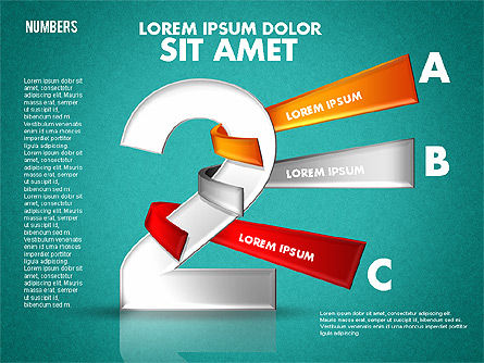 Números con formas de etiquetas, Diapositiva 13, 01714, Formas — PoweredTemplate.com