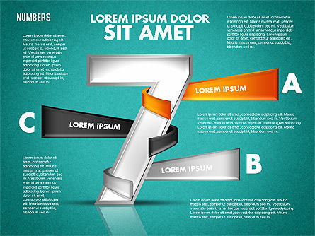 Números con formas de etiquetas, Diapositiva 18, 01714, Formas — PoweredTemplate.com