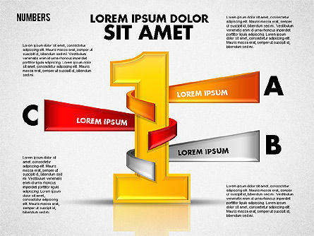 Números con formas de etiquetas, Diapositiva 2, 01714, Formas — PoweredTemplate.com