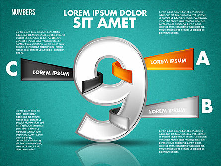 Números con formas de etiquetas, Diapositiva 20, 01714, Formas — PoweredTemplate.com