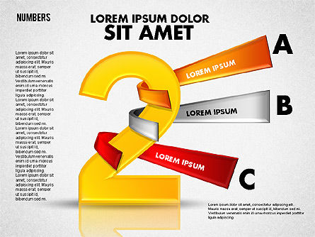 Numéros avec des formes de tags, Diapositive 3, 01714, Formes — PoweredTemplate.com