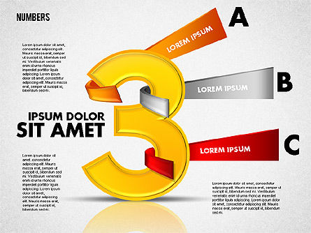 Números con formas de etiquetas, Diapositiva 4, 01714, Formas — PoweredTemplate.com