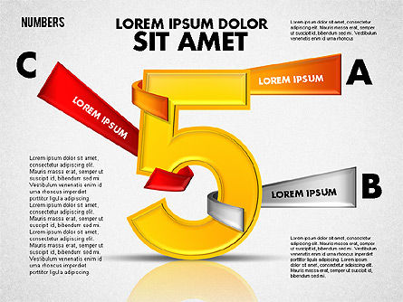 Números con formas de etiquetas, Diapositiva 6, 01714, Formas — PoweredTemplate.com