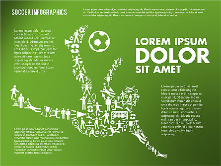 Infografía de fútbol, Plantilla de PowerPoint, 01717, Plantillas de presentación — PoweredTemplate.com