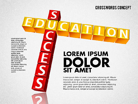 Mots croisés, Diapositive 8, 01718, Modèles commerciaux — PoweredTemplate.com