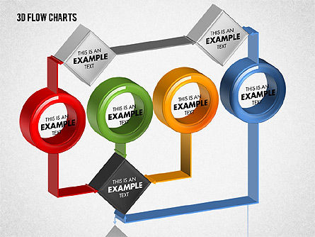 3D Flow Charts with Circles, Slide 3, 01720, Flow Charts — PoweredTemplate.com