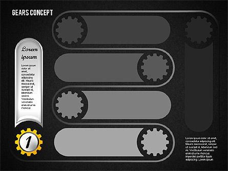 Diagram Konsep Gears, Slide 10, 01725, Model Bisnis — PoweredTemplate.com