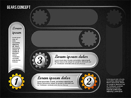 Diagram Konsep Gears, Slide 12, 01725, Model Bisnis — PoweredTemplate.com
