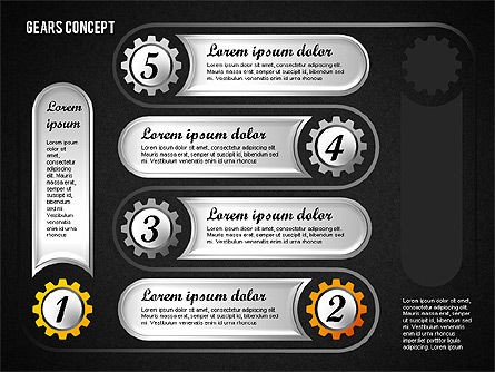 Gears Concept Diagram, Slide 14, 01725, Business Models — PoweredTemplate.com