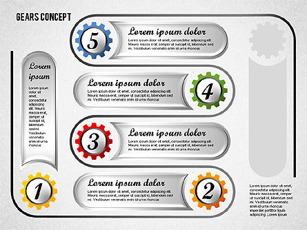 Gears Concept Diagram, Slide 6, 01725, Business Models — PoweredTemplate.com