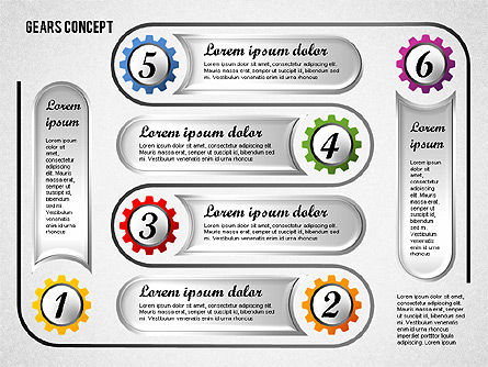 Gears Concept Diagram, Slide 7, 01725, Business Models — PoweredTemplate.com